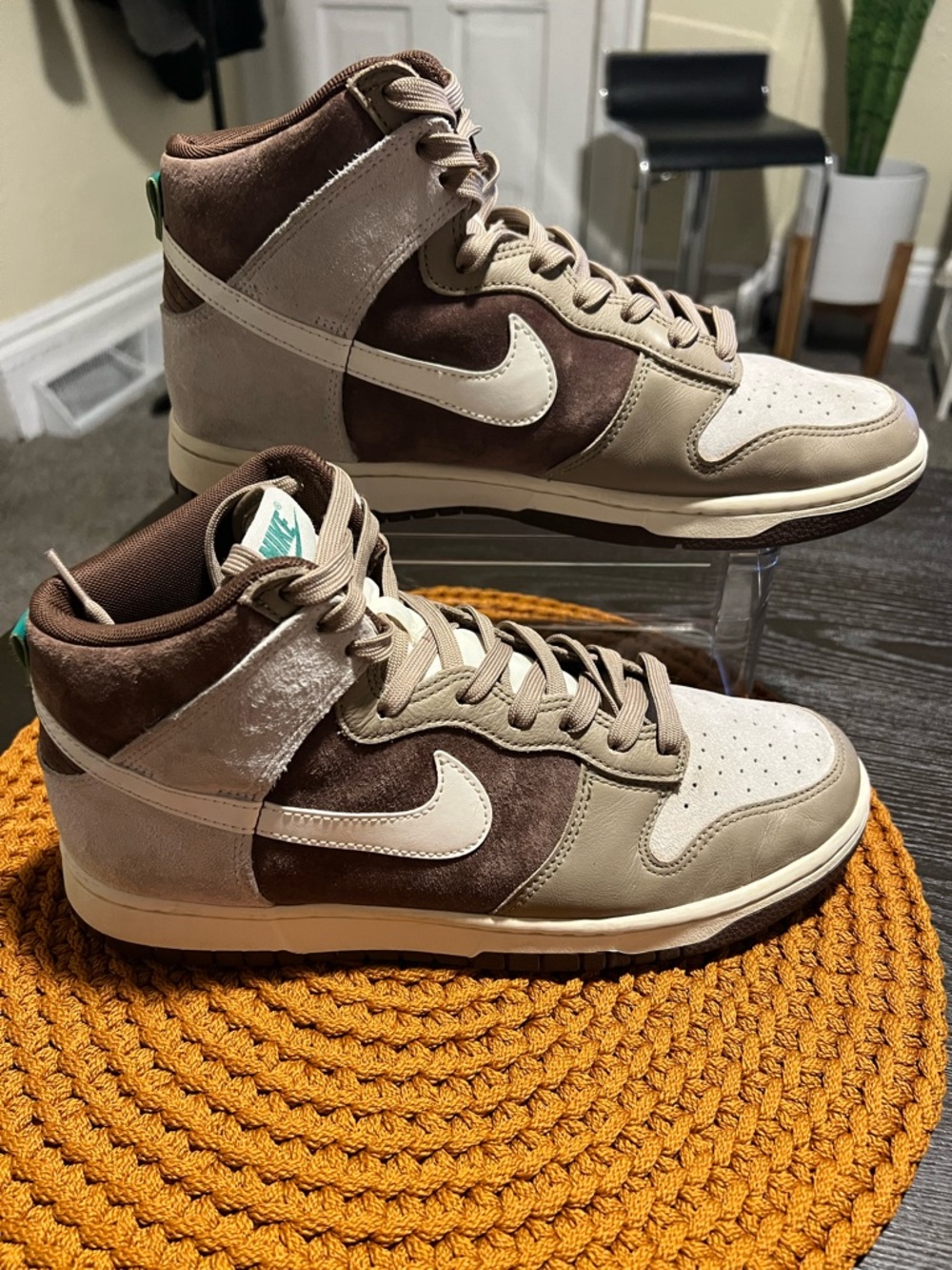 Nike Dunk High Retro Men’s High-Top Sneakers Earth Tones/Brown Suede - Size 9.5 - Picture 5 of 11